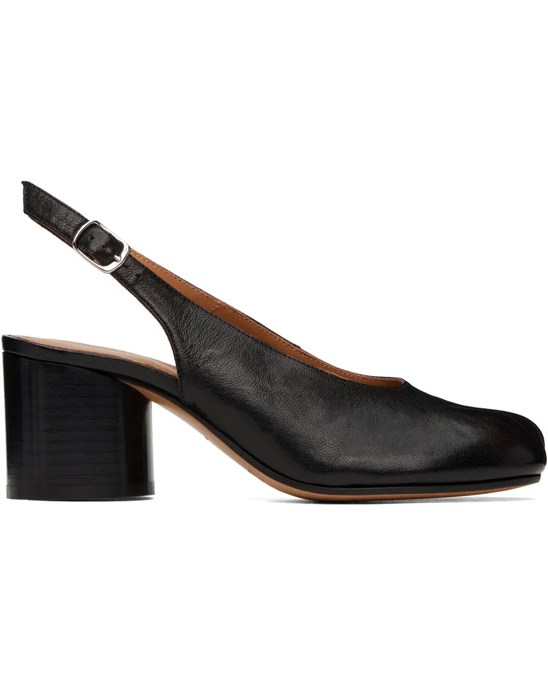 Maison Margiela Black Tabi Leather Slingback Heels T8013