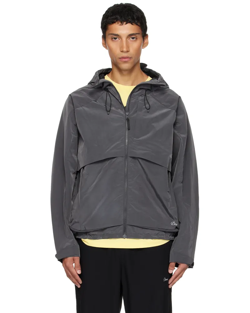 Dime Gray Taffeta Windbreaker Jacket Storm