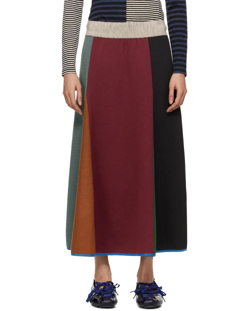 SC103 Multicolor Axis Midi Skirt Aurora