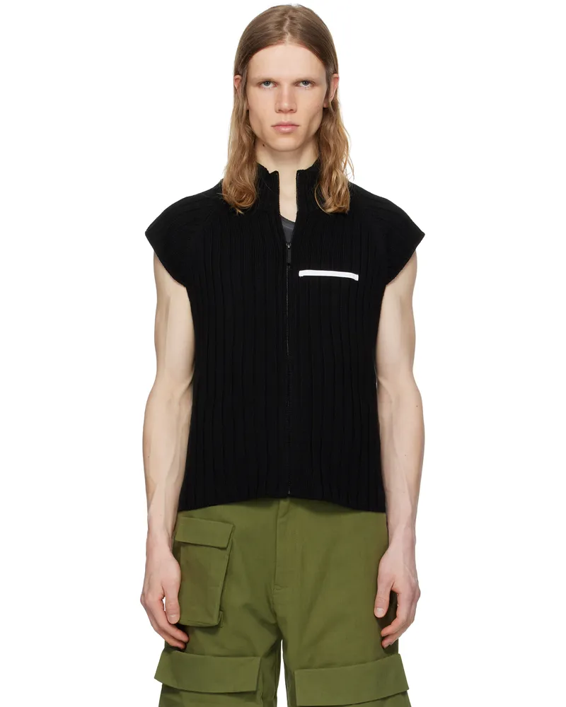 Spencer Badu Black Knitted Vest Black