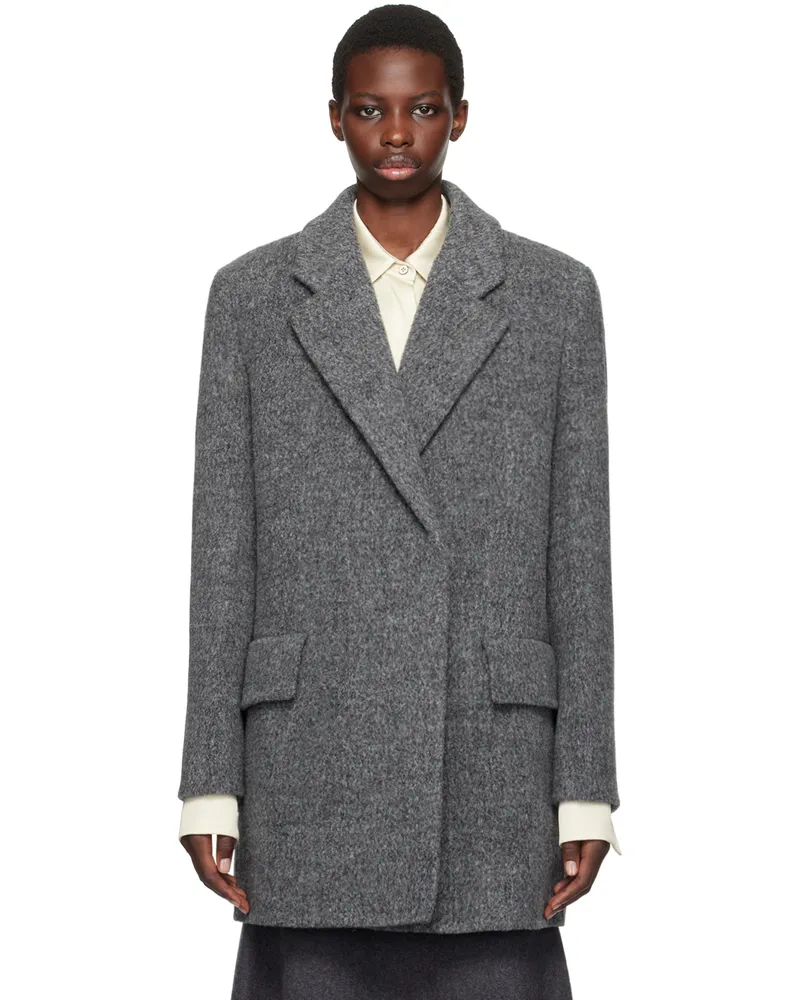 Jil Sander Gray Double-Breasted Caban Jacket 024