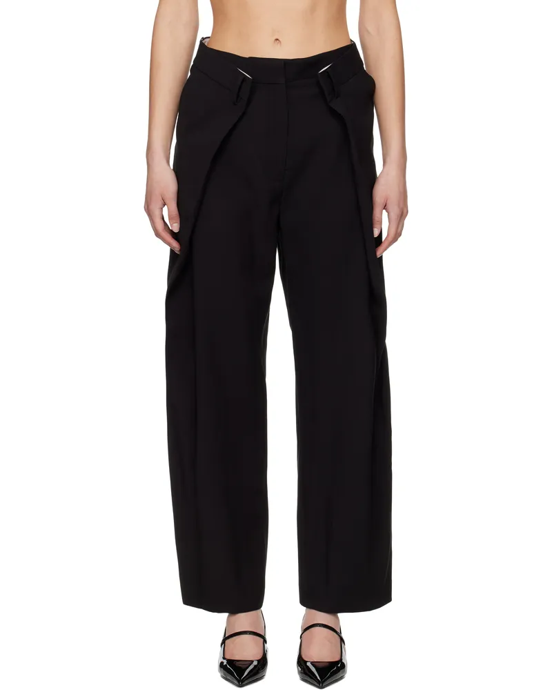 Rokh Black Pleated Wide Trousers V