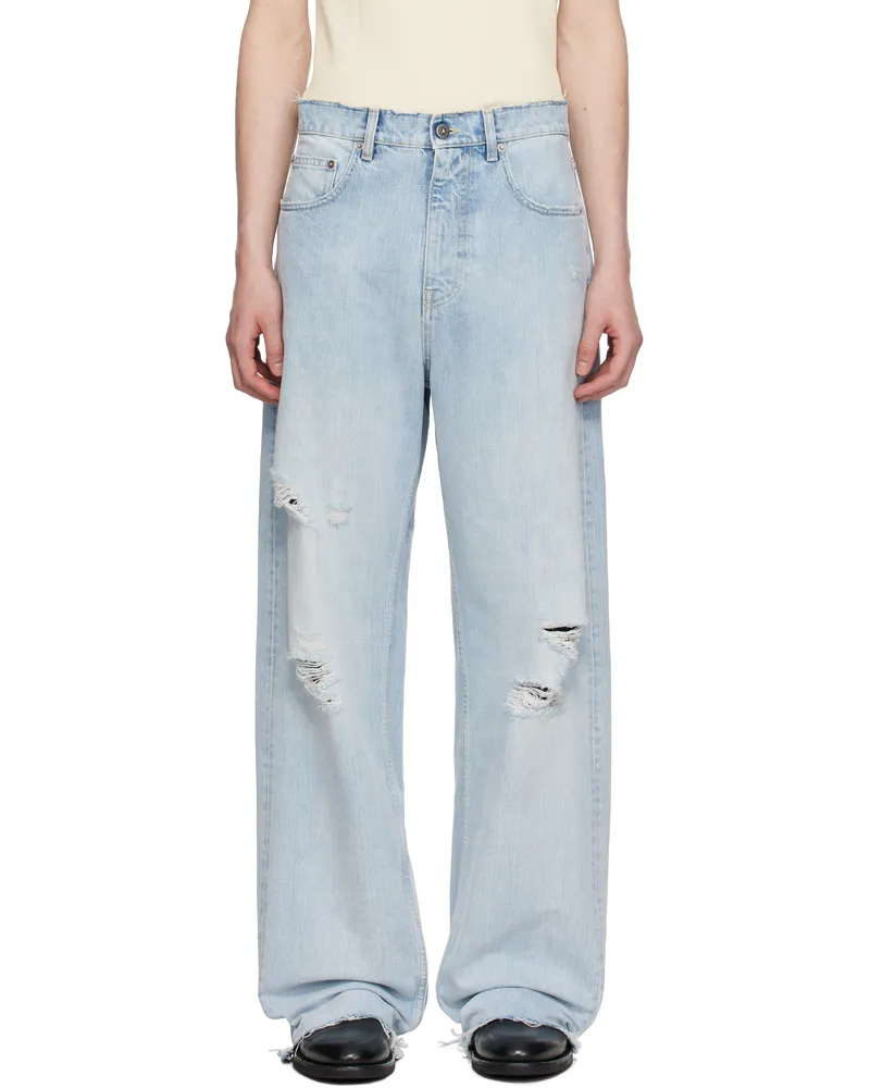 Golden Goose Blue Lived-In Effect Denim Jeans Cloud