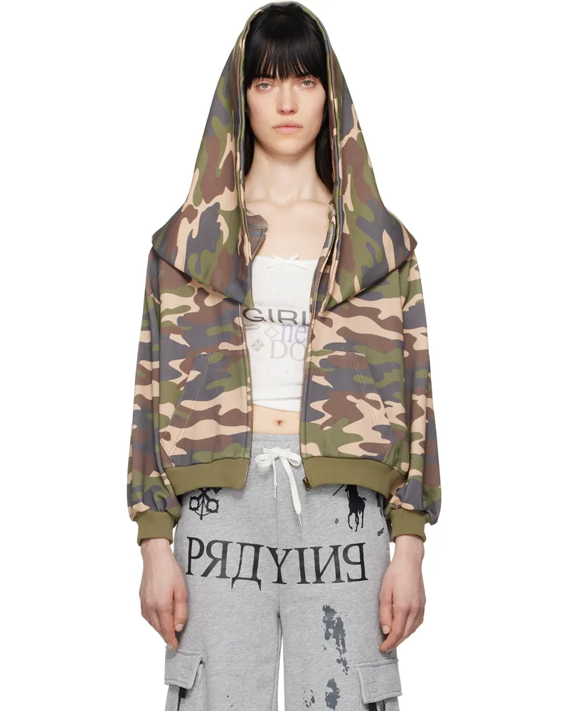 Praying Khaki Camo Shroud Zip Hoodie Camo