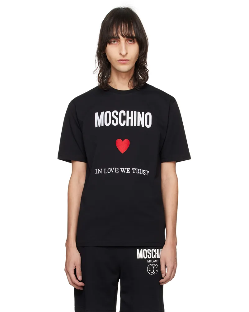 Moschino Black 'In Love We Trust' T-Shirt J1555