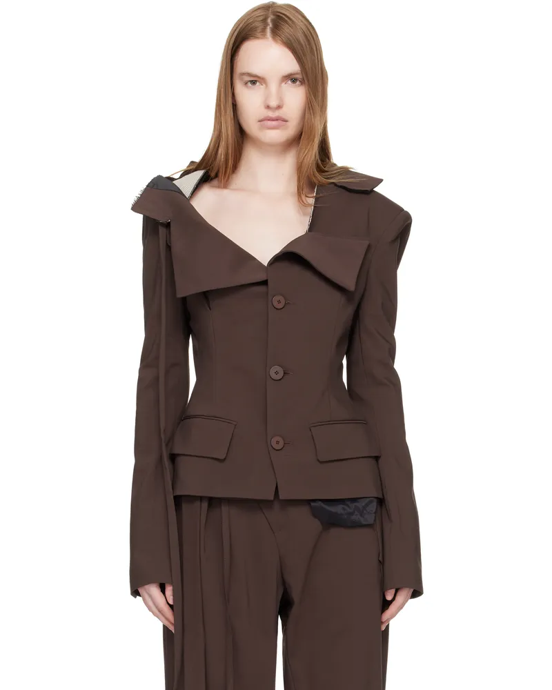 OTTOLINGER Brown Off-Shoulder Blazer Brw