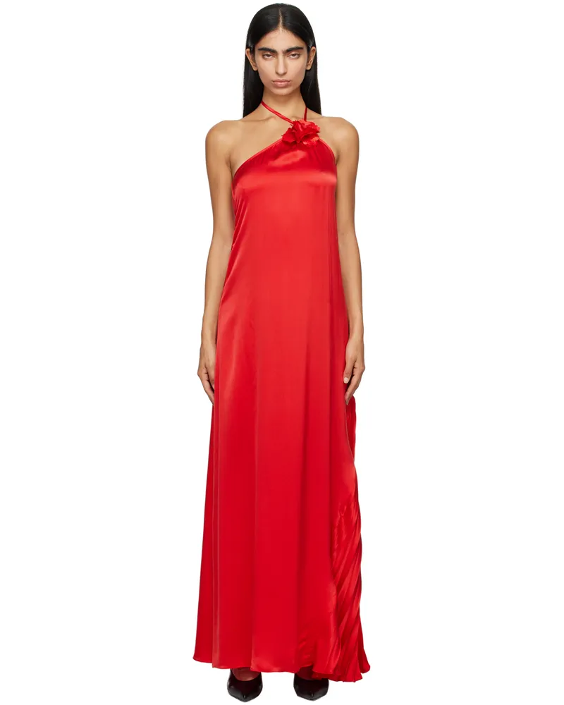 Kika Vargas Red Marsha Maxi Dress Red