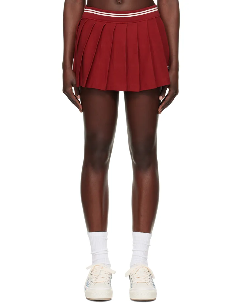 Amiri Red MA Quad Pleated Miniskirt Deep