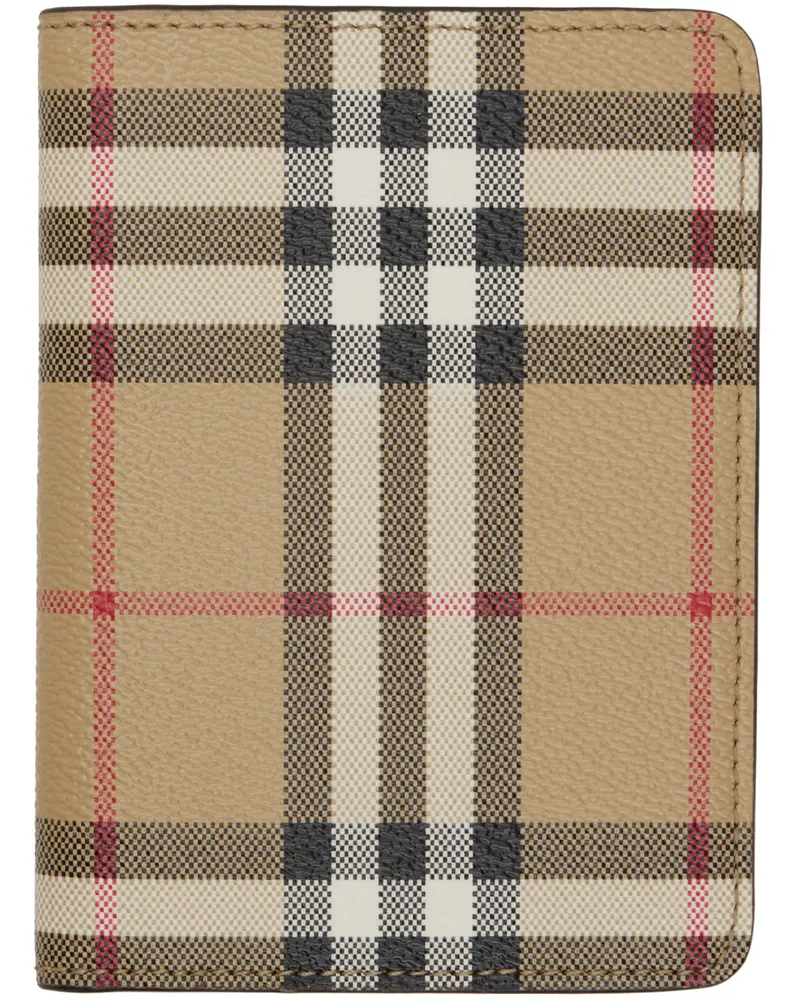 Burberry Beige Check Passport Holder Archive