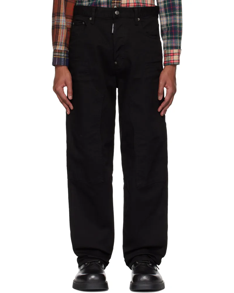 Dsquared2 Black 'Black Bull' Loose Carpenter Jeans 900