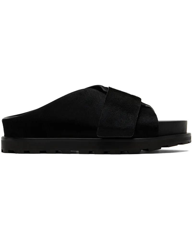 Jil Sander Black Velcro Sandals 001