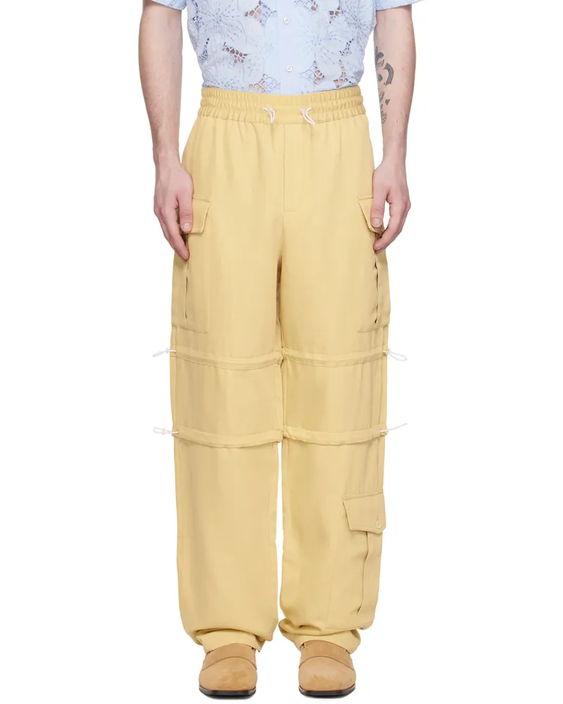 Wales Bonner Yellow Roam Cargo Pants Parsnip