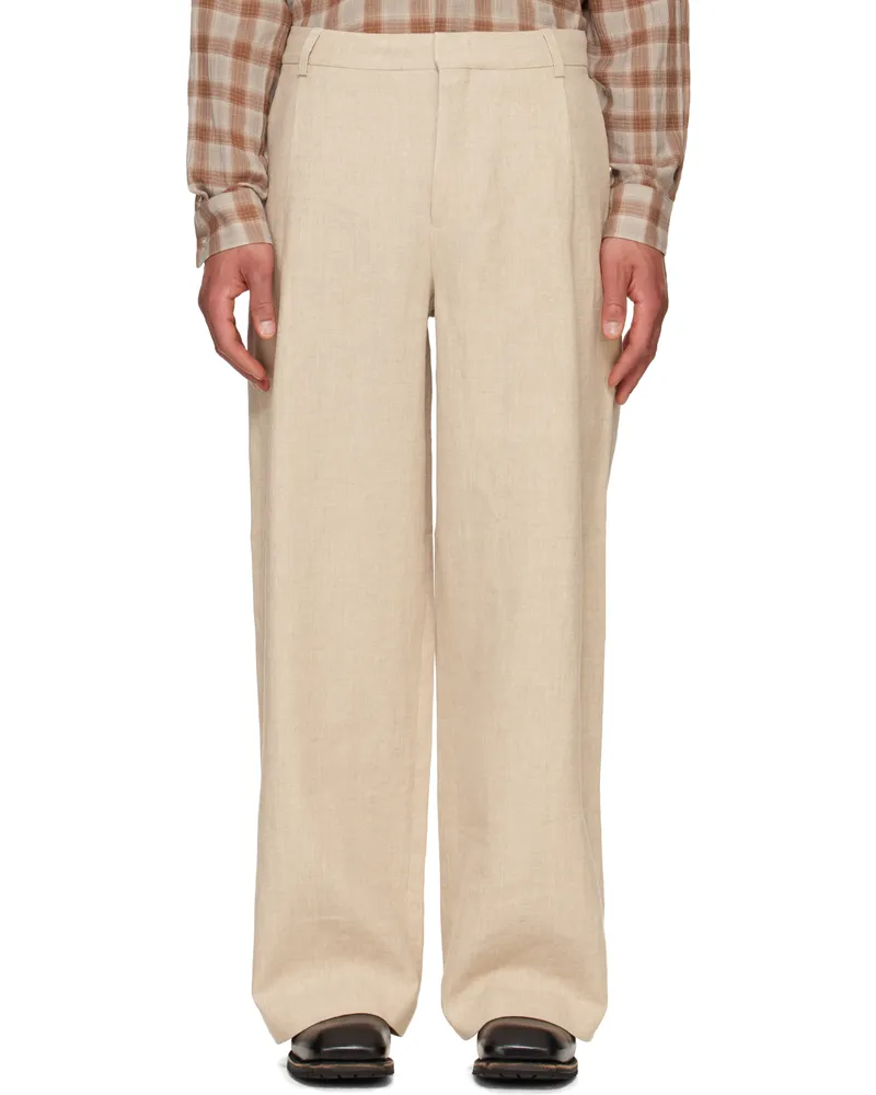 Holzweiler Beige Alex One Pleat Trousers Ecru