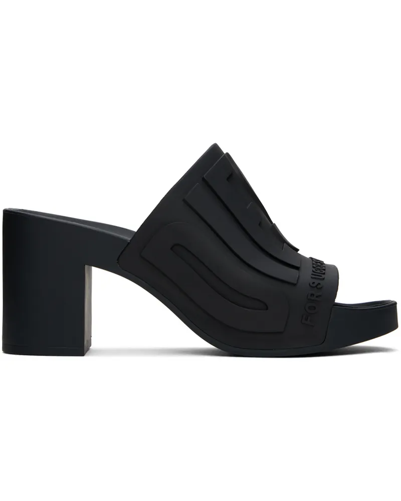 Diesel Black Sa-Pamela H Heeled Sandals T8013
