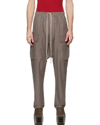 Rick Owens Gray Drawstring Cargo Pants Dust