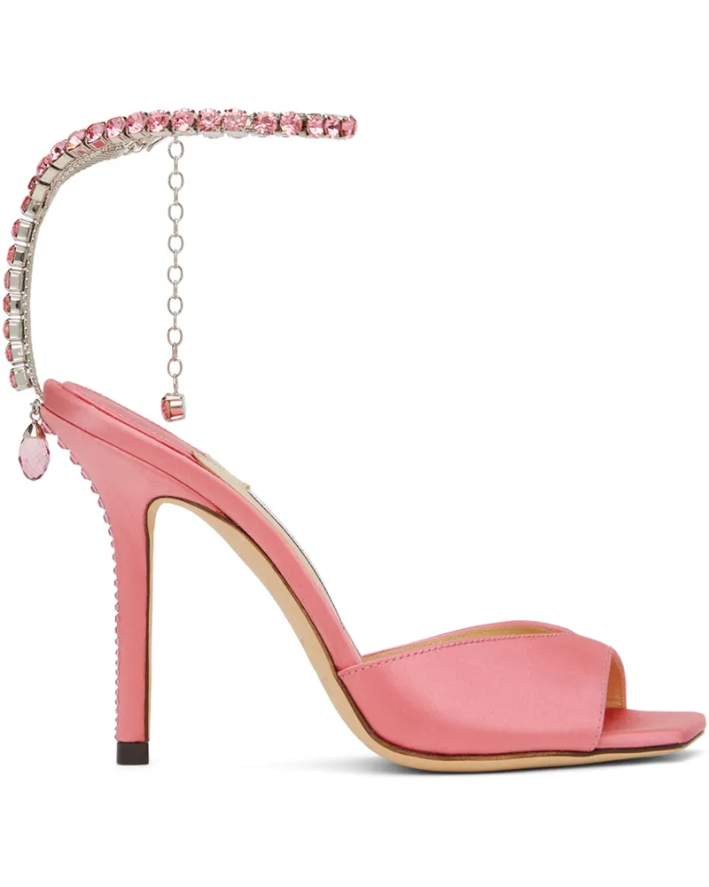 Jimmy Choo Pink Saeda 100 Heeled Sandals Candy