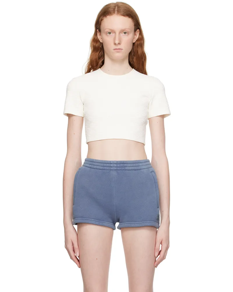 Alexander Wang Off-White Cropped T-Shirt 131