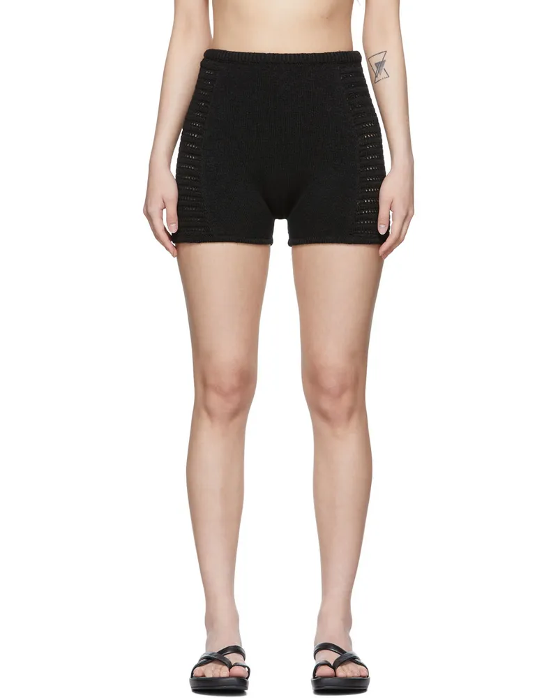 Le Kasha 1918 Black Organic Linen Shorts Black