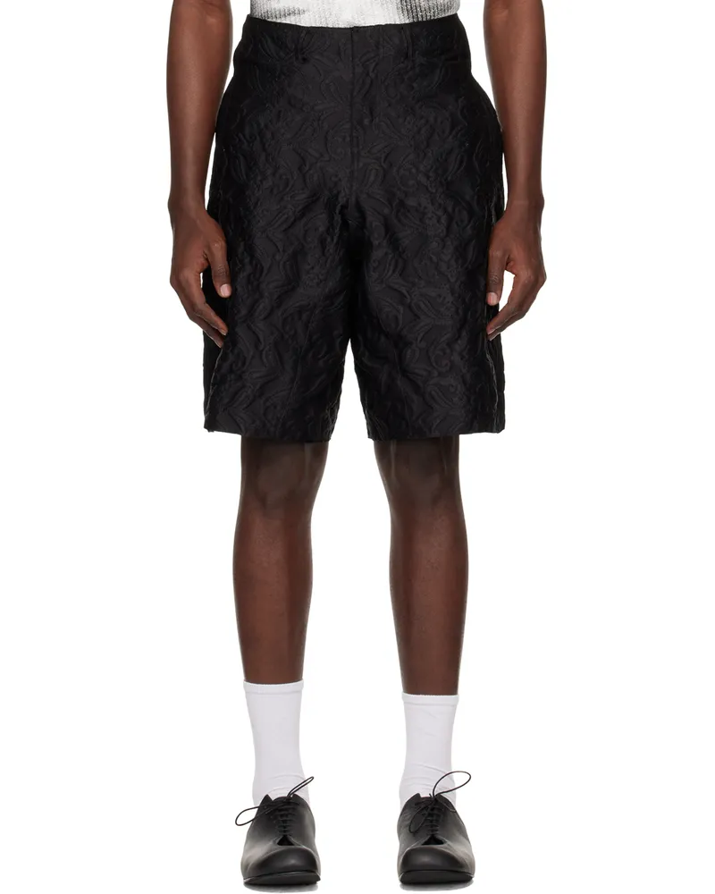 Adererror Black Paneled Shorts Noir
