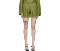Green Monogram Shorts