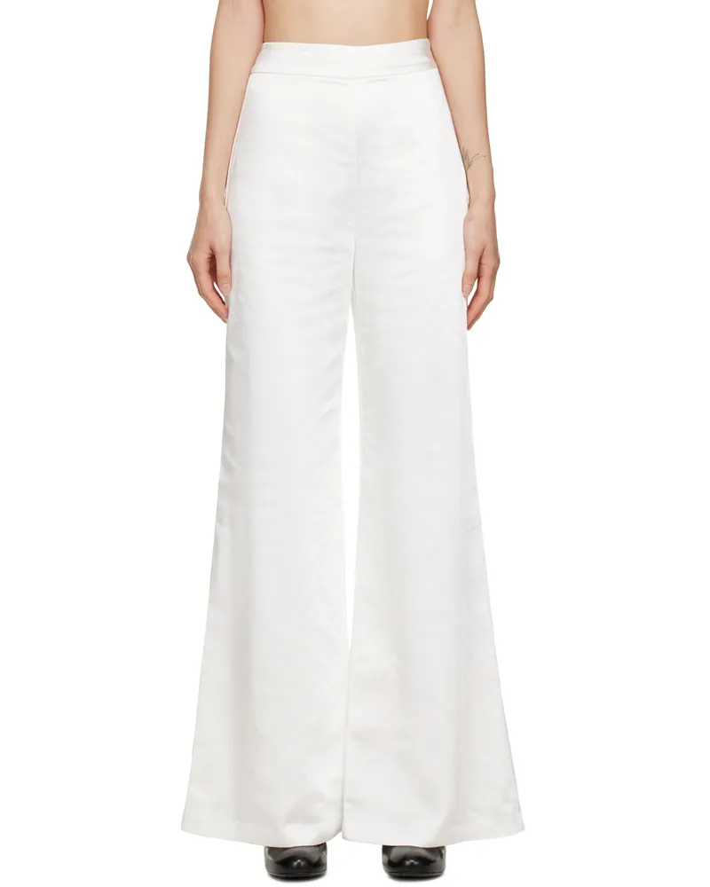 THIRD FORM White Flare Trousers Powder