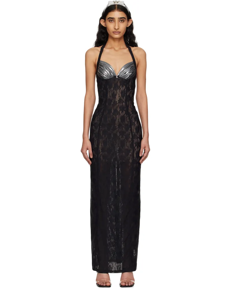 MISBHV Black Stella Lace Maxi Dress Black