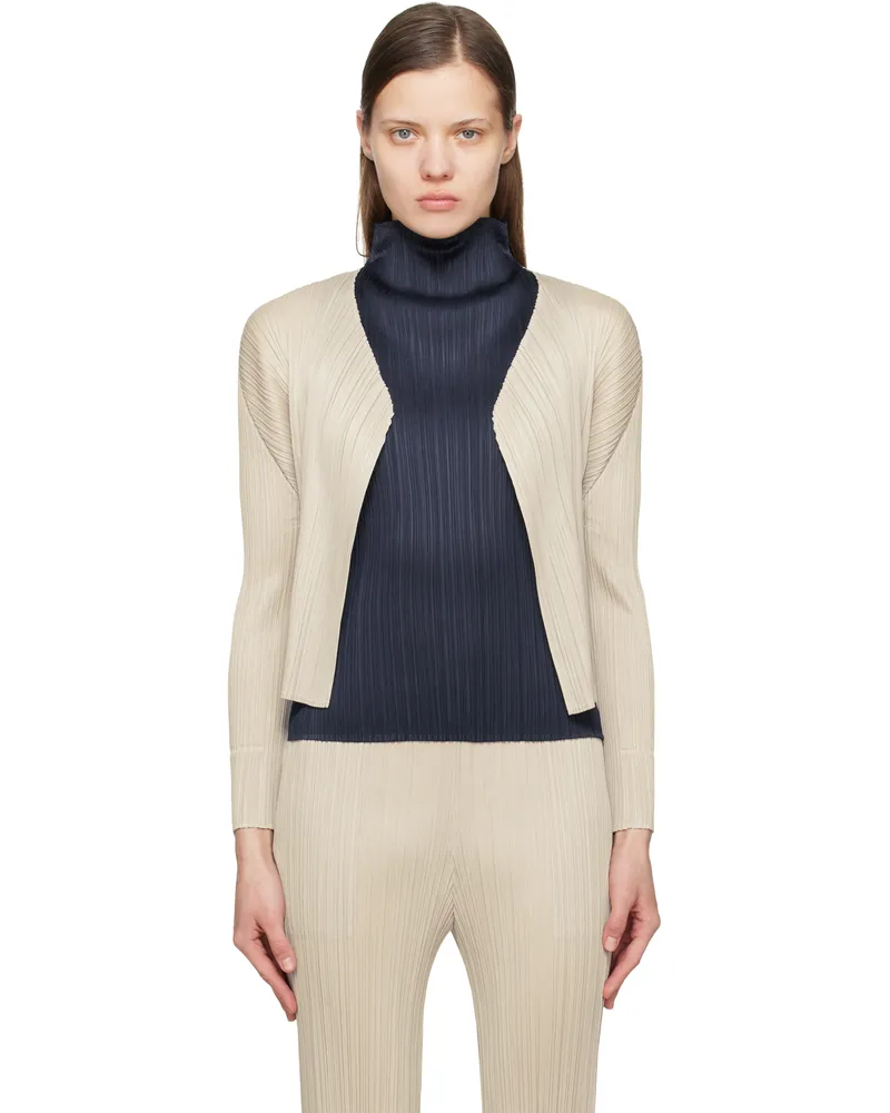 Issey Miyake Gray New Colorful Basics 4 Cardigan 42