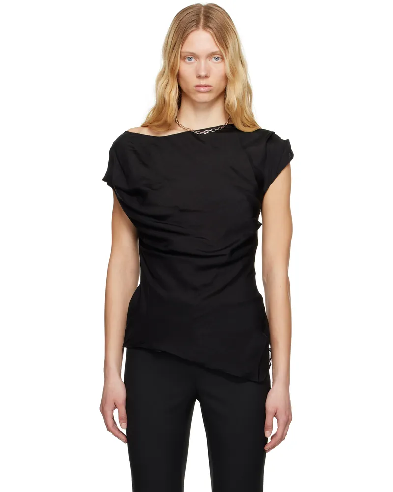 Entire Studios Black Twist Blouse Raven