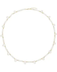 JIA JIA White Ocean Pearl Gold Bead Necklace White