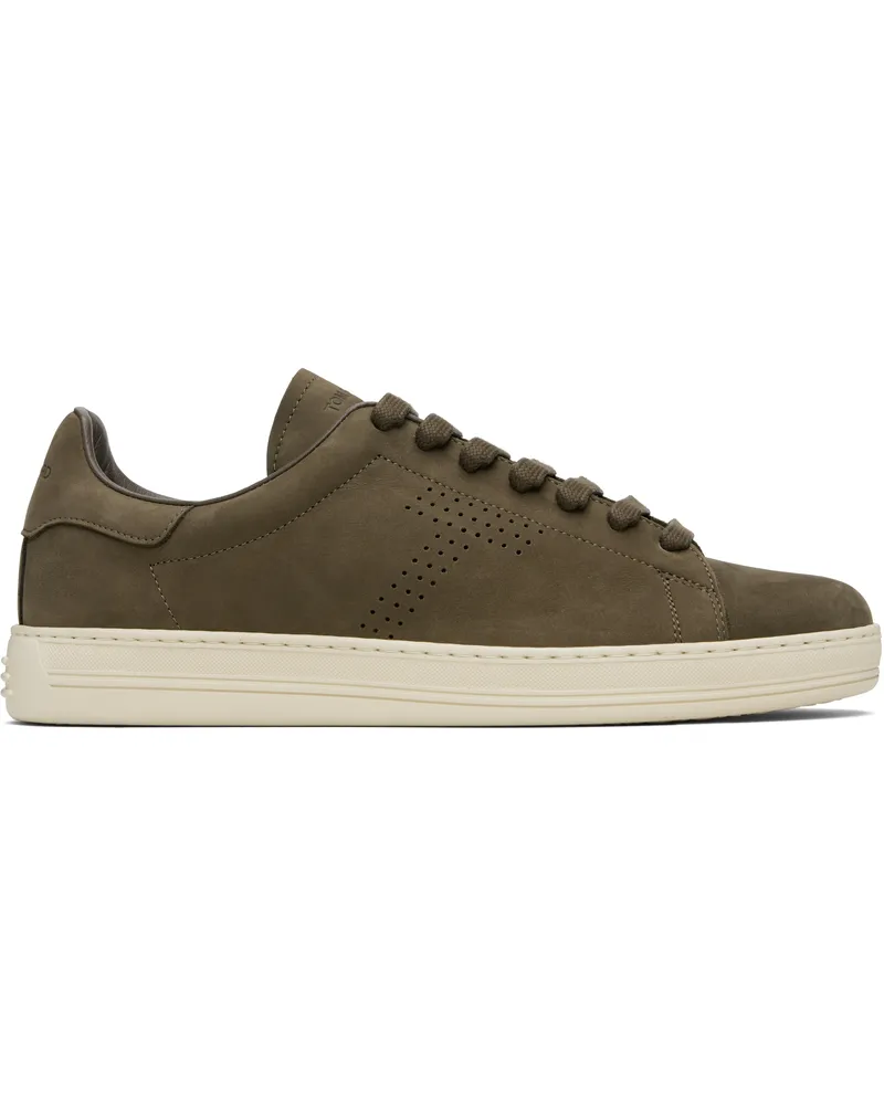 Tom Ford Khaki Nubuck Warwick Sneakers 3ew19olive