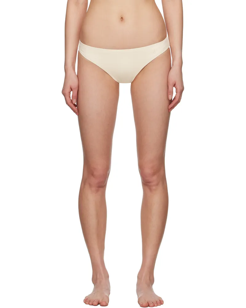 Jil Sander Beige Embroidered Logo Bikini Bottom 104