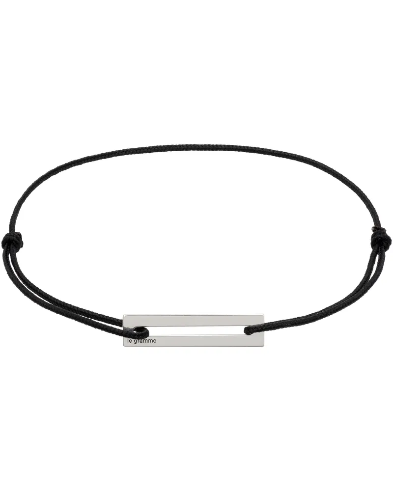 Le Gramme Perforated Cord 'Le 1.7g' Bracelet Black