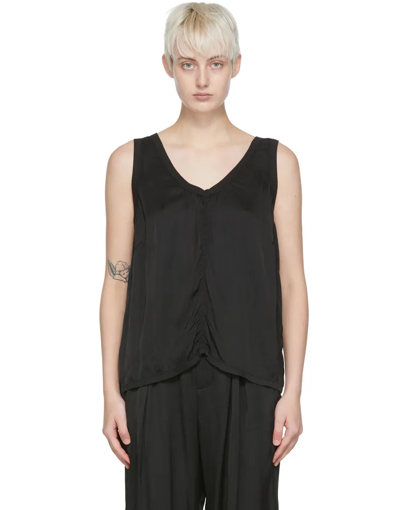 Raquel Allegra Black Rayon Tank Top Blk