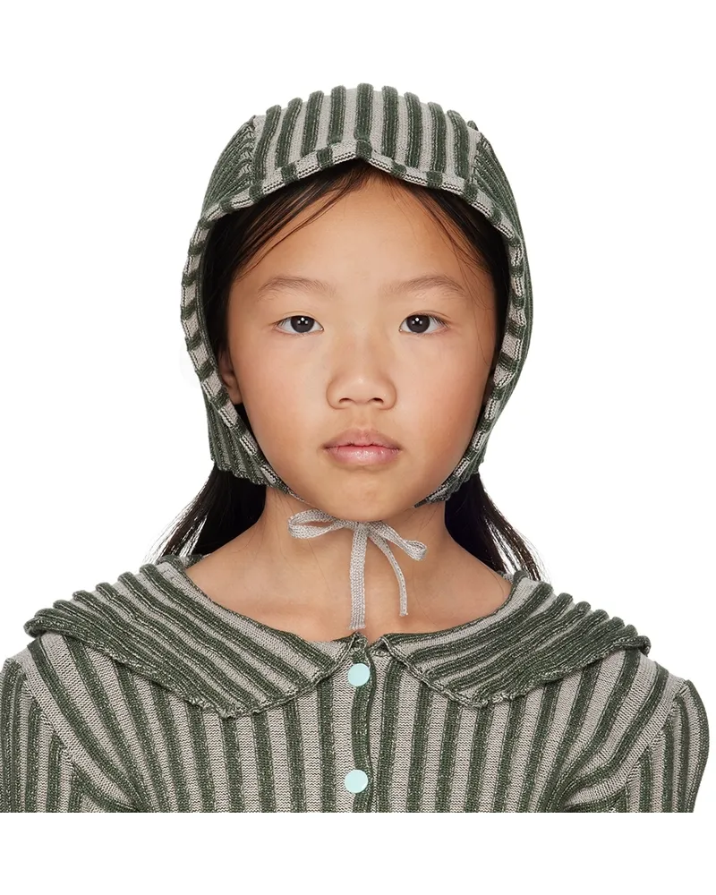 Eckhaus Latta SSENSE Exclusive Kids Green & Gray Bambino Bonnet Kombu