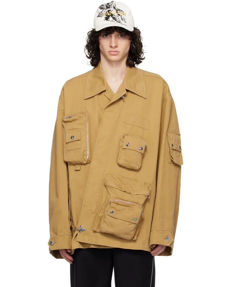 Lanvin Tan Future Edition Asymmetrical Utility Jacket 081