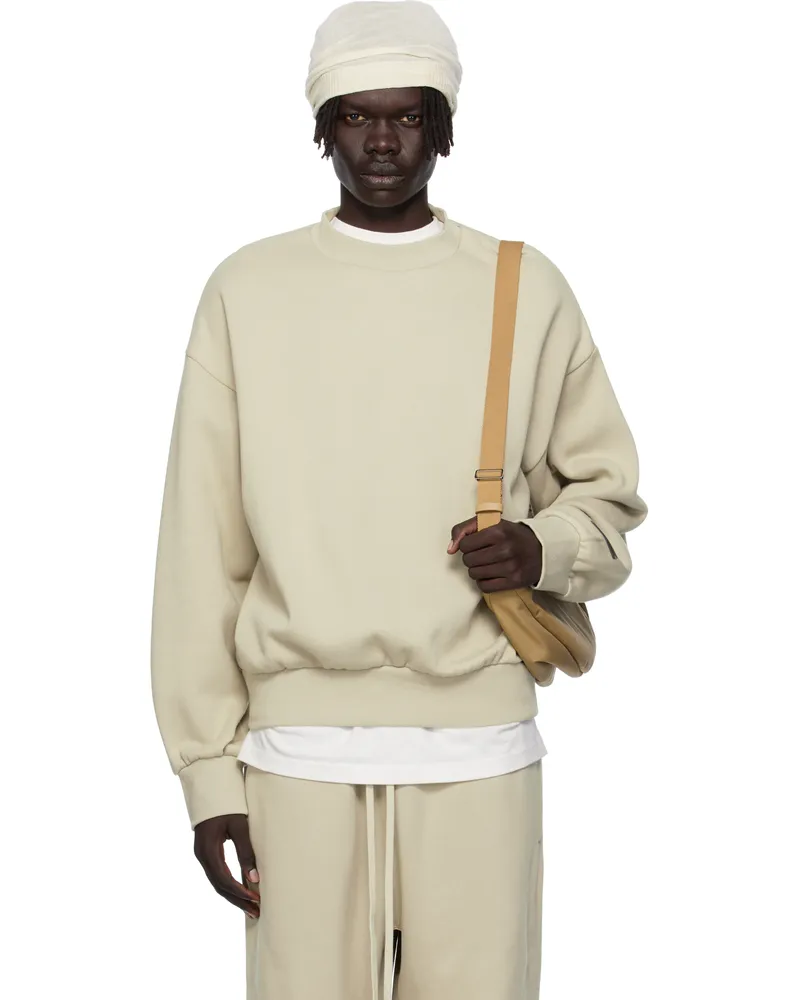Fear of God Taupe Classic Fit Fleece Crewneck Sweatshirt Abbey