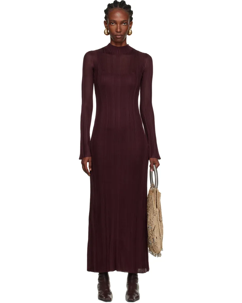 Gabriela Hearst Burgundy Atira Maxi Dress Bdx