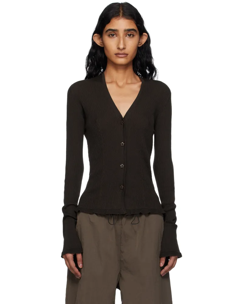 Cecilie Bahnsen Brown Bessie Cardigan Brown