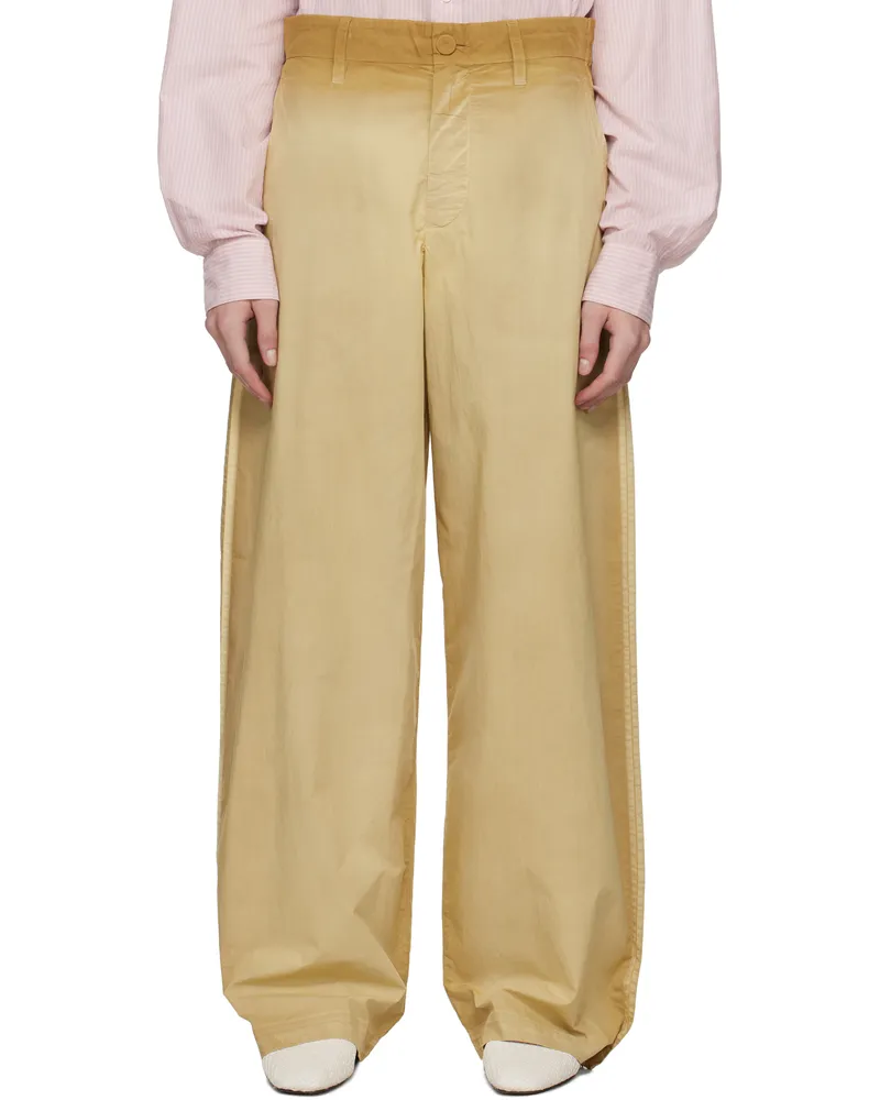 J.W.Anderson Beige Pinch Seam Garment Dye Trousers 289