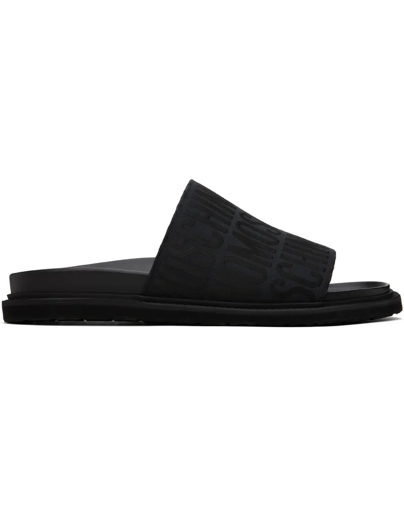 Moschino Black Logo Slides *