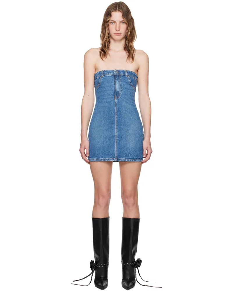 Alexander Wang Blue Tube Denim Minidress Deep