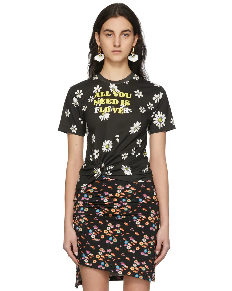 Paco Rabanne SSENSE Exclusive Black Capsule Daisy Print T-Shirt M116