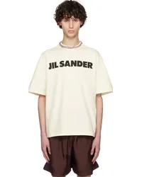 Jil Sander Off-White Logo Printed T-Shirt Porcelain