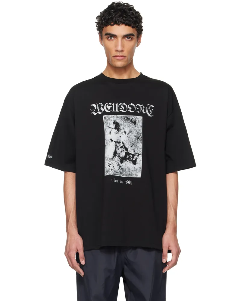 WE 11 DONE Black Teddy Sleeved T-shirt Black