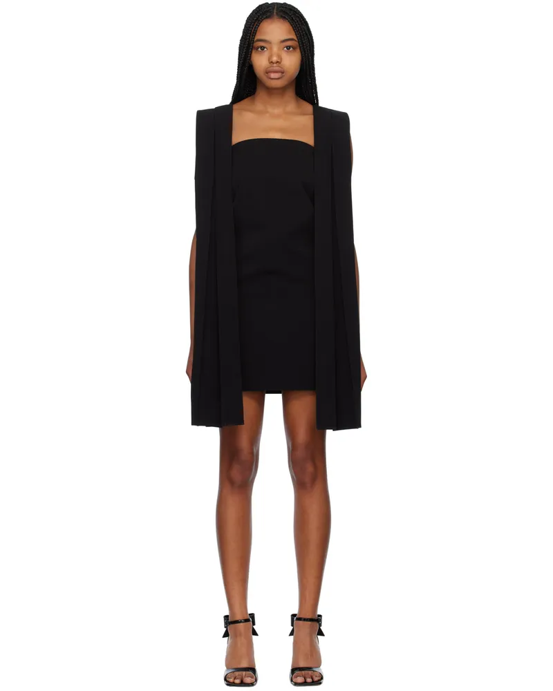WE 11 DONE Black Pleated Minidress Black