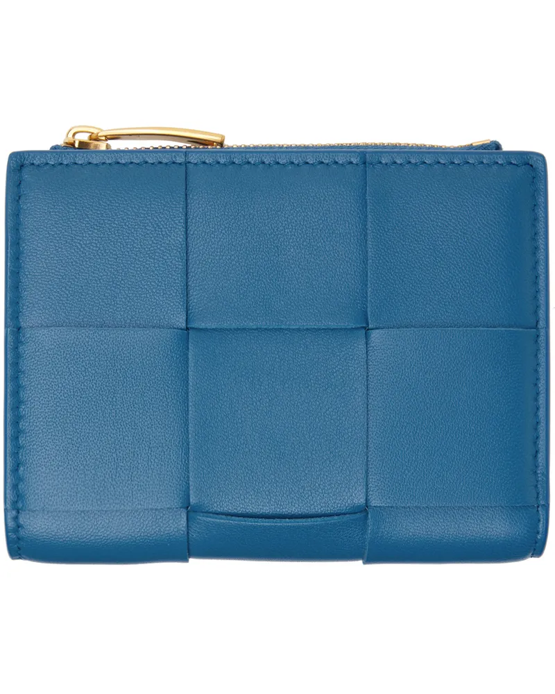 Bottega Veneta Blue Small Cassette Bi-Fold Wallet 4222
