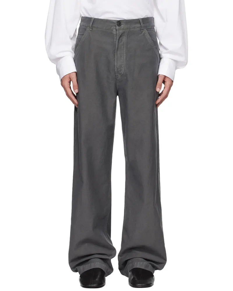 Dries van Noten Gray Straight-Leg Jeans 802