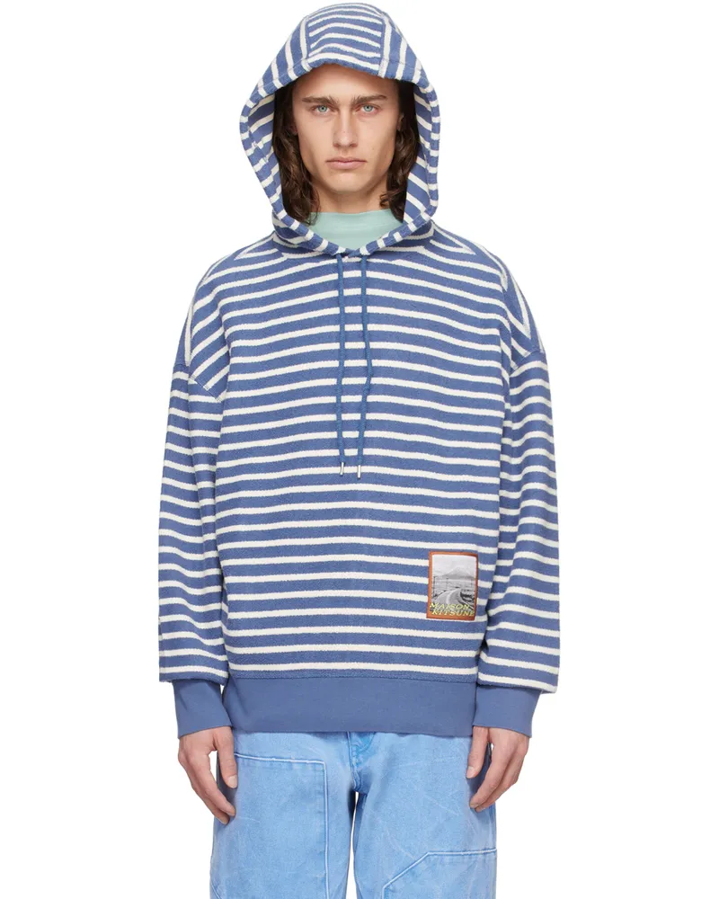 Kitsuné Blue & White Striped Hoodie S433