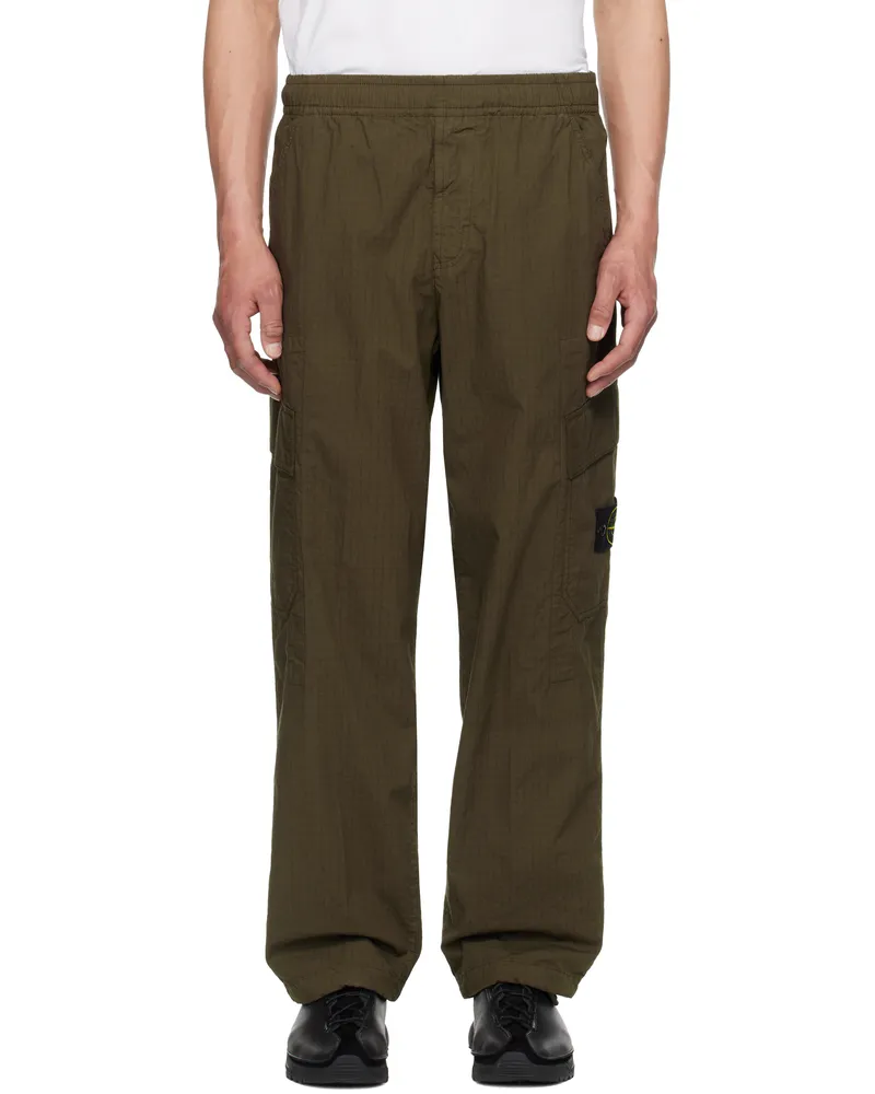 Stone Island Khaki Mil-Spec Stretch Ripstop Cargo Pants V0054