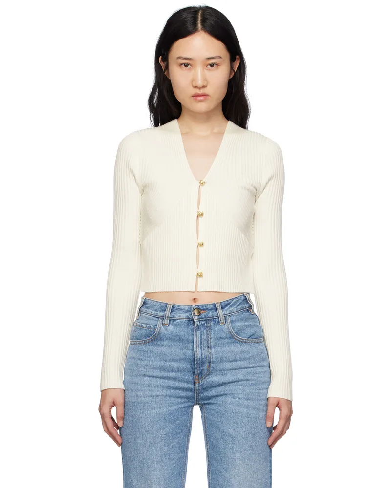 Chloé White V-Neck Cardigan 107